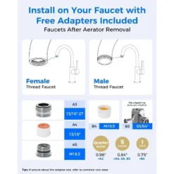 Waterdrop Countertop Water Filter, 4000 Gallons Water Filter For Sink Faucet And Filter Life Reminder,(1 Filter Included)