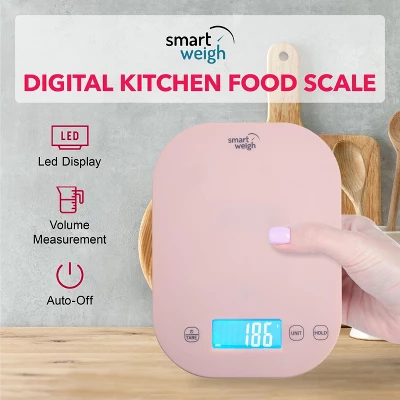 Smart Weigh Digital Food Scale - 11-pound Capacity - Pink 5 Smart Weigh Digital Food Scale - 11-pound Capacity - Pink - Image 3