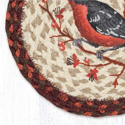 Earth Rugs Bird Lover’s Table Mat – 10" Hand-Stenciled Robin Jute Trivet For Farmhouse Decor 3 Earth Rugs Bird Lover’s Table Mat – 10" Hand-Stenciled Robin Jute Trivet For Farmhouse Decor