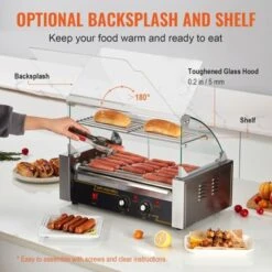 VEVOR Hot Dog Roller 7 Rollers 18 Hot Dogs Capacity 1050W Stainless Sausage Grill Cooker Machine With Dual Temp Control Glass Hood Acrylic Cover -Target KitchenAid GUEST 17cbf7a0 323b 44f1 9381 630046d57269