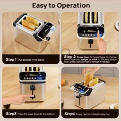Whall® Stainless Steel Smart Toaster, 2 Slice | Projection Touchscreen, 1.5" Extra-Wide Slots, Digital Timer, Reheat & Defrost, Removable Crumb Tray 17 Whall® Stainless Steel Smart Toaster, 2 Slice | Projection Touchscreen, 1.5" Extra-Wide Slots, Digital Timer, Reheat & Defrost, Removable Crumb Tray -Target KitchenAid GUEST 1827fd8e 5539 4802 87ef 2496f0b57072