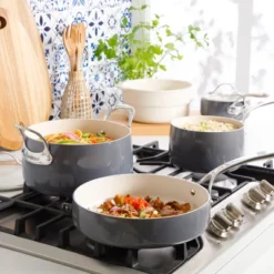 Bloomhouse 12 Piece Aluminum Enamel Cookware Set W/ Non-stick Non-toxic Ceramic Interior And Ceramic Steamer Insert - Stone Grey 8 Bloomhouse 12 Piece Aluminum Enamel Cookware Set W/ Non-stick Non-toxic Ceramic Interior And Ceramic Steamer Insert - Stone Grey -Target KitchenAid GUEST 1840ce30 49a9 4a86 bcb2 c5ffece85bf7
