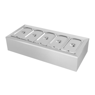 YIYIBYUS Spice Rack Shelf, Stainless Steel Organizer Stand With Five 1/3 Pans 8 YIYIBYUS Spice Rack Shelf, Stainless Steel Organizer Stand With Five 1/3 Pans - Image 6