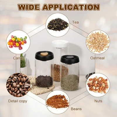 Unique Bargains Glass Airtight Vacuum Seal Coffee Bean Container 30oz 5 Unique Bargains Glass Airtight Vacuum Seal Coffee Bean Container 30oz - Image 3