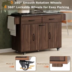 XINGHANZHENXUAN Kitchen Island With Trash Can Storage Cabinet, Kitchen Cart With Drop Leaf, Spice Rack, Towel Rack And Drawer -Target KitchenAid GUEST 18bd93f4 08f6 4662 9dd2 91a4d5658887