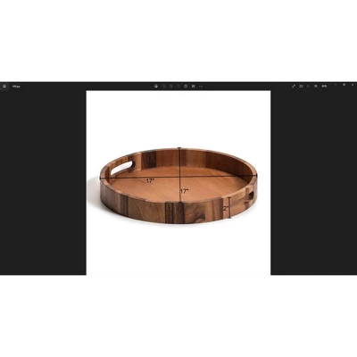 Kalmar Home Acacia Round Serving Tray 17" Dia 4 Kalmar Home Acacia Round Serving Tray 17" Dia - Image 2