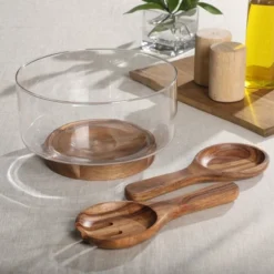 Gibson Elite Wildgreens Large Glass Salad Bowl Set With Acacia Serving Utensils -Target KitchenAid GUEST 1904abf7 e5d2 47ba aba5 d65a82aab8a6