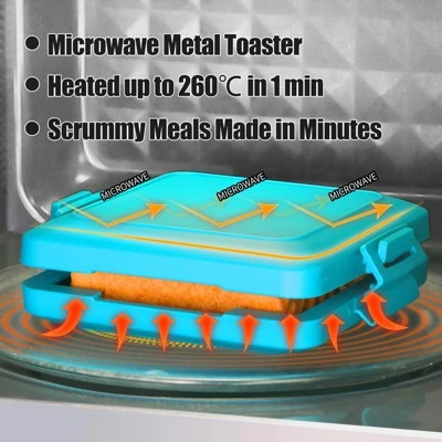 Itopfox Microwave Toaster Sandwich Maker, Waffle Maker, Panini Press, Dishwasher Safe, No Electricity, Fast Cooking, Time Saving, Portable For Travel 3 Itopfox Microwave Toaster Sandwich Maker, Waffle Maker, Panini Press, Dishwasher Safe, No Electricity, Fast Cooking, Time Saving, Portable For Travel