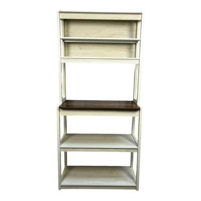 INFURNIC Kitchen Racks Modern Bakers Rack With Adjustable Shelves And Storage For Stylish Kitchen Use, Brown White, 31.5"*15.75"*66.93" 7 INFURNIC Kitchen Racks Modern Bakers Rack With Adjustable Shelves And Storage For Stylish Kitchen Use, Brown White, 31.5"*15.75"*66.93" - Image 5