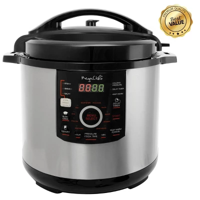 Megachef 12 Quart Steel Digital Pressure Cooker With 15 Presets And Glass Lid: Stainless Steel, 1600W, Dishwasher-Safe 7 Megachef 12 Quart Steel Digital Pressure Cooker With 15 Presets And Glass Lid: Stainless Steel, 1600W, Dishwasher-Safe - Image 5
