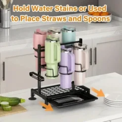 SEVOBAL Stanley 40 Oz Water Bottle Organizer With Handle Kitchen Storage For Stanley Cup Accessories Mug Organizer, Black, 16.19"*10.34"*2.93" -Target KitchenAid GUEST 1ae8121a 64de 4566 9883 14341218a1f3