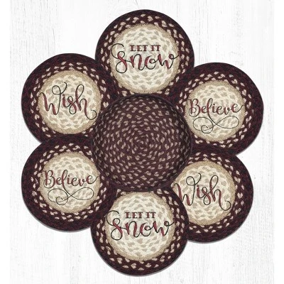 Earth Rugs Holiday Festive Round Trivets In Basket – Farmhouse Rustic Dining Set 5 Earth Rugs Holiday Festive Round Trivets In Basket – Farmhouse Rustic Dining Set - Image 3