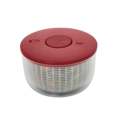 KitchenAid Salad Spinner: Large 7.43 Qt Red Plastic Lettuce Spinner, Hand Wash, 2-Piece Set 4 KitchenAid Salad Spinner: Large 7.43 Qt Red Plastic Lettuce Spinner, Hand Wash, 2-Piece Set - Image 2