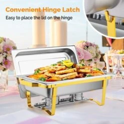 ROVSUN 2 Pack Gold 9QT Chafing Dishes For Buffet, Rectangular Stainless Steel Chafers And Buffet Warmers Sets For Party 15 ROVSUN 2 Pack Gold 9QT Chafing Dishes For Buffet, Rectangular Stainless Steel Chafers And Buffet Warmers Sets For Party -Target KitchenAid GUEST 1b1791a4 8ab4 4718 a1f8 625c18f4c38e