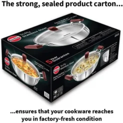 Hawkins 4L Tri Ply Stainless Steel Induction Compatible Deep Fry Pan Kadhai With Glass Lid: Hand Wash, Gas & Induction Safe -Target KitchenAid GUEST 1b43c345 83f0 4a2c 8e64 e3fc197c2a3b