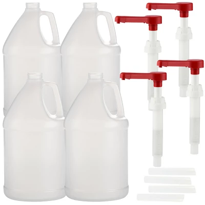1 Gallon HDPE Plastic Jug With Pump Dispenser Made In USA - Pack Of 4 4 1 Gallon HDPE Plastic Jug With Pump Dispenser Made In USA - Pack Of 4 - Image 2