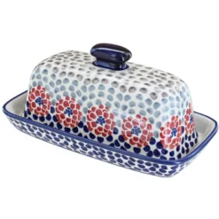Blue Rose Polish Pottery M074 Manufaktura Butter DIsh -Target KitchenAid GUEST 1bcc0824 d9cd 41d8 abb7 7a770eb83a67