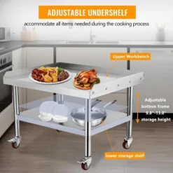 Acekool Stainless Steel Equipment Grill Stand Table, Adjustable Legs, Edge Baffle, Heavy Duty Shelf, Kitchen Prep Station -Target KitchenAid GUEST 1c1ea554 c4ea 4b4b 8276 ad09a5457c8e