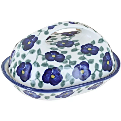Blue Rose Polish Pottery 15A WR Unikat Butter Dish 12 Blue Rose Polish Pottery 15A WR Unikat Butter Dish - Image 10