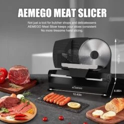 Aemego Food Slicer With Removable Stainless Steel Blade, Adjustable Thickness Black -Target KitchenAid GUEST 1cc10e55 6169 437a a89e 658968b665ea