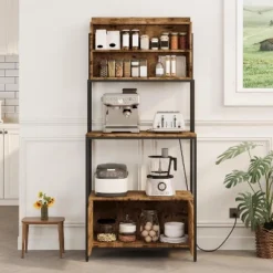 Acekool 5-Tier Bakers Rack With Power Outlet, 67.7" Microwave Stand With Shelves & Cabinets, Kitchen Storage, Brown -Target KitchenAid GUEST 1cc3cc30 e21a 4e1b 90ad da82f40f4731