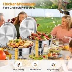 ROVSUN 5 Qt 2 Pack Gold Round Chafing Dishes For Buffet With Lid Holder, Buffet Warmer Set For Party -Target KitchenAid GUEST 1d5434a6 66f1 47a5 adcd a36d15ba7812