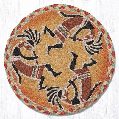 Earth Rugs Southwestern Kokopelli Printed Round Trivet 10" Table Protector 5 Earth Rugs Southwestern Kokopelli Printed Round Trivet 10" Table Protector - Image 3