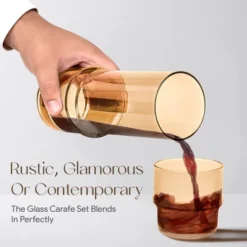 Elle Decor Bedside Water Carafe With Tumbler 33-Ounce Pitcher And Matching Drinking Glass, Stackable Cup As A Lid For Carafe -Target KitchenAid GUEST 1dd94f43 c6ad 4a31 b456 b572ff3d0238