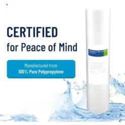 Attop 20-Inch Whole House Sediment Filter Cartridge Replacement, Dual-Gradient Density Spun Polypropylene, 20" X 4.5", 5 Micron, Pack Of 1, White