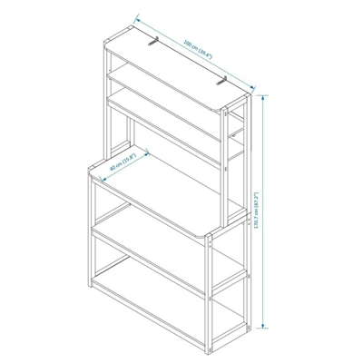 INFURNIC Kitchen Racks Modern 5 Tier Bakers Rack With Adjustable Shelves And Storage For Kitchen Use, Black White, 39.37"*15.75"*66.93" 6 INFURNIC Kitchen Racks Modern 5 Tier Bakers Rack With Adjustable Shelves And Storage For Kitchen Use, Black White, 39.37"*15.75"*66.93" - Image 4