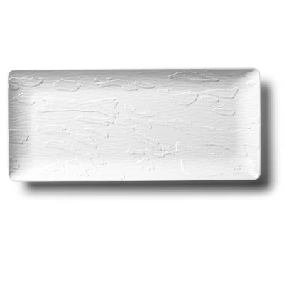 Posh Setting 6.25 X 14 Inch Rectangle White Plastic Serving Tray - 5 Pack 6 Posh Setting 6.25 X 14 Inch Rectangle White Plastic Serving Tray - 5 Pack - Image 4