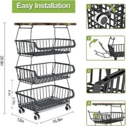 4 Tier Fruit Storage Basket,Kitchen Storage Rack With Rollers For Pantry 9 4 Tier Fruit Storage Basket,Kitchen Storage Rack With Rollers For Pantry -Target KitchenAid GUEST 1e6f7aaf 7773 40af a781 78cb04a95f21