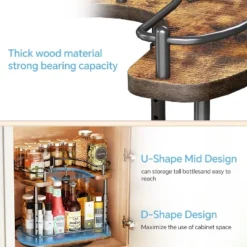 BRINJOY Lazy Susan Organizer Spice Rack - Spice Organization For Cabinet Height Adjustable Rotating Lazy Turntable, Pantry Kitchen Wood (12 Inch) -Target KitchenAid GUEST 1f7a4df7 cdd3 4bc2 98ce f3416c0eb95d