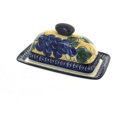 Blue Rose Polish Pottery 1377 Zaklady Butter Dish 9 Blue Rose Polish Pottery 1377 Zaklady Butter Dish - Image 7