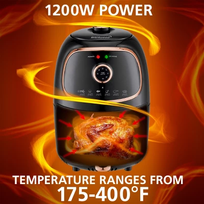 Brentwood AF-202BK 2 Quart Small Electric Air Fryer Copper With Timer And Temp Control 8 Brentwood AF-202BK 2 Quart Small Electric Air Fryer Copper With Timer And Temp Control - Image 6