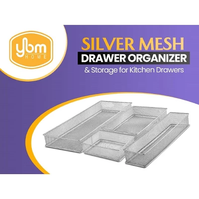 YBM Home Silver Mesh Drawer And Desk Organizer Tray, Pack Of 12 4 YBM Home Silver Mesh Drawer And Desk Organizer Tray, Pack Of 12 - Image 2