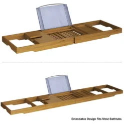 Acacia Bathtub Tray - Natural Wood Tray With Extended Sides, Glass Holder, Book, Phone, Or Tablet Rest - For Bath Accessories By Home-Complete -Target KitchenAid GUEST 206c3563 aa5f 4b9c 9c00 6f6d48fd9a8e