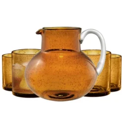 Artland Iris 90oz Hand Blown Pitcher & Set Of 4 14oz DOF Glasses, Lead-Free Bubble Shape Glassware For Stylish Serving And Dining -Target KitchenAid GUEST 20b9c1c2 4832 4802 b2c4 21fa0737beb8