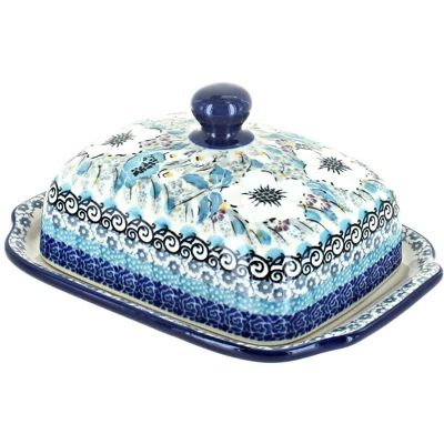 Blue Rose Polish Pottery 295 Ceramika Artystyczna Butter Dish 18 Blue Rose Polish Pottery 295 Ceramika Artystyczna Butter Dish - Image 16