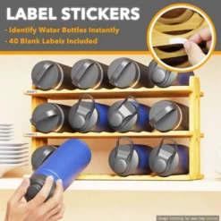 Bamboo Water Bottle Organizer With Labels For Kitchen And Pantry,(3-Tier, Hold 12 Bottles) 10 Bamboo Water Bottle Organizer With Labels For Kitchen And Pantry,(3-Tier, Hold 12 Bottles) -Target KitchenAid GUEST 2109dbe2 c8b6 46ae b571 0100e29f6e1b