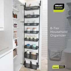 Smart Design 8-Tier Over The Door Hanging Pantry Organizer With 6 Full Baskets And 2 Deep Baskets Black: Steel Kitchen Storage, 77" Height 16 Smart Design 8-Tier Over The Door Hanging Pantry Organizer With 6 Full Baskets And 2 Deep Baskets Black: Steel Kitchen Storage, 77" Height -Target KitchenAid GUEST 211e39d6 52f2 401e 9700 84f6c2341619