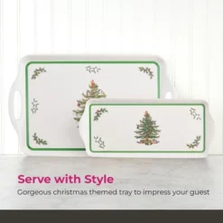 Spode Christmas Tree Large Handled Tray (19" X 11.6") - Festive Melamine Serving Tray - Durable & Lightweight Holiday Serveware - Dishwasher Safe -Target KitchenAid GUEST 213d29de 73a0 4251 9f84 37d40e63941c