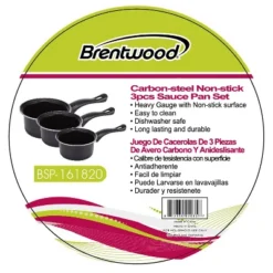 Brentwood 3-Piece Nonstick Carbon Steel Saucepan Set In Black 14 Brentwood 3-Piece Nonstick Carbon Steel Saucepan Set In Black -Target KitchenAid GUEST 216a8a1b 0c95 4741 85b8 f9742a3ddf2e