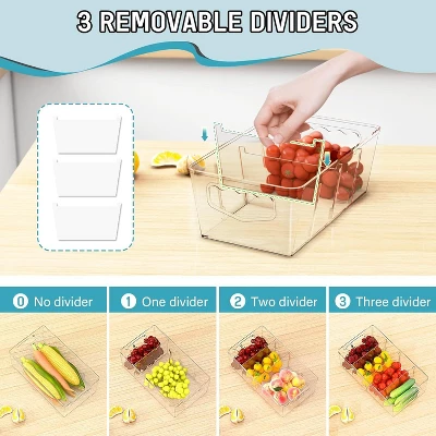 Tree City Clear Pantry Organizer Bins With Removable Dividers - Stackable Kitchen & Fridge Storage Containers 4 Tree City Clear Pantry Organizer Bins With Removable Dividers - Stackable Kitchen & Fridge Storage Containers - Image 2