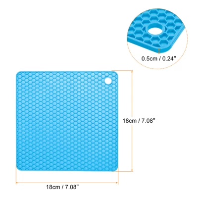 Unique Bargains Silicone Heat Resistant Non-Slip Drying Mat Trivet Mats Blue 2 Pcs 3 Unique Bargains Silicone Heat Resistant Non-Slip Drying Mat Trivet Mats Blue 2 Pcs