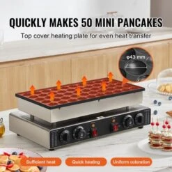 VEVOR Mini Dutch Pancake Maker, 50PCS 43mm Diameter Dorayaki Baker Machine, 1700W Commercial Electric Poffertjes Grill, Non-stick Stainless Steel 11 VEVOR Mini Dutch Pancake Maker, 50PCS 43mm Diameter Dorayaki Baker Machine, 1700W Commercial Electric Poffertjes Grill, Non-stick Stainless Steel -Target KitchenAid GUEST 228243ad 84b6 438e aad5 a28cce53db82
