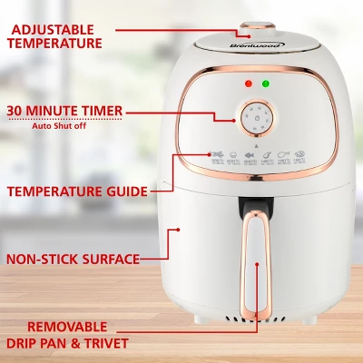 Brentwood 2 Quart Small Electric Air Fryer With Timer And Temp Control- White 5 Brentwood 2 Quart Small Electric Air Fryer With Timer And Temp Control- White - Image 3