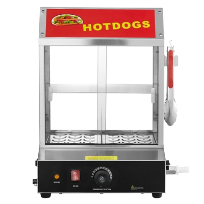VEVOR Hot Dog Steamer, 28.5QT, 2-Tier Hot Dog Hut Steamer, 86℉~185℉ Temperature Control, Electric Bun Warmer With Tempered Glass Slide Doors 10 VEVOR Hot Dog Steamer, 28.5QT, 2-Tier Hot Dog Hut Steamer, 86℉~185℉ Temperature Control, Electric Bun Warmer With Tempered Glass Slide Doors - Image 8