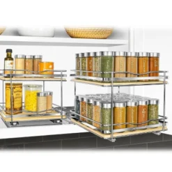 Lynk Professional Slide Out Vertical 10.25" Double Metal/Wood Spice Rack Silver: Kitchen Organizer, Cupboard Mount -Target KitchenAid GUEST 23020f0e 875f 4e86 b428 58dc9231d91c
