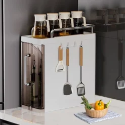 Acekool Kitchen Spice Rack With 2 Drawers And Hooks – Waterproof Plastic Shelf Organizer For Spice Jars And Kitchen Storage -Target KitchenAid GUEST 231a0f44 d077 407a a19f f4c354c95c98